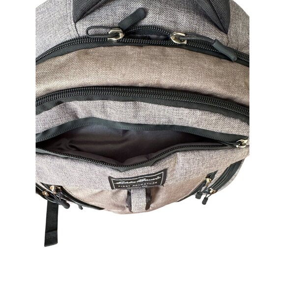 Eddie Bauer First Adventure Gray Backpack Diaper Bag  Multiple Pockets - Picture 3 of 13
